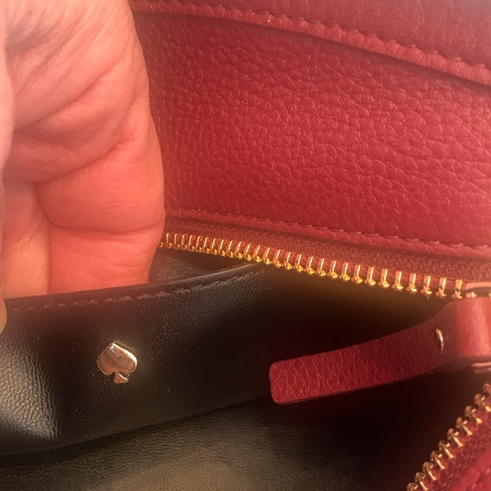 NWOT Kate Spade burgundy genuine leather bucket/crossbody bag - Picture 6 of 10